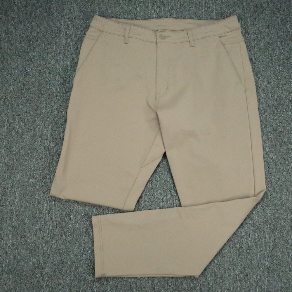 BYLT Pants Mens 38x32 Khaki Tan Everyday 2.0 Trouser Stretch Chino Flat Front